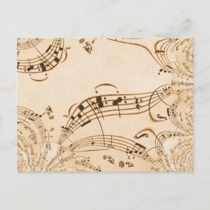 Carte Postale Rustic Antique Musical Notes
