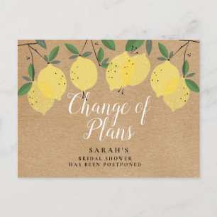 Carte Postale Rustic Boho Lemons Modifier La Date Reportée Événe