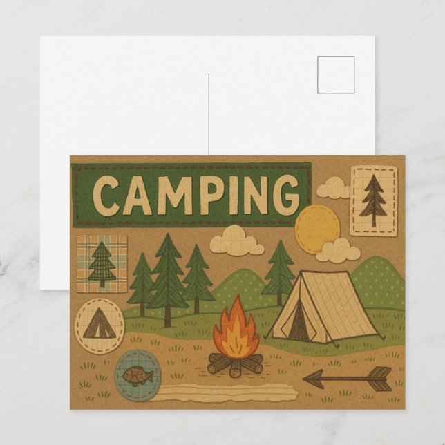 Carte Postale Rustic Camping Adventure (Devant / Derrière)