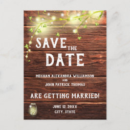 Carte Postale Rustic Country Mason String Lights Enregistrer La 