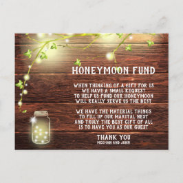 Carte Postale Rustic Country Mason String Lights Honeymoon Fund