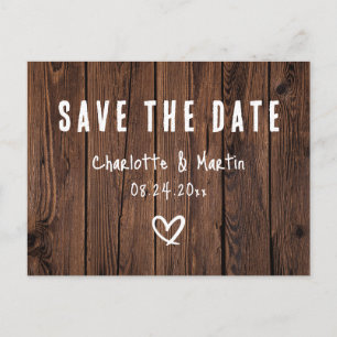 Carte Postale Rustic Country Wood Enregistrer La Date