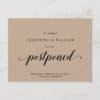 Rustic Kraft, Faire-part de mariage Reporté
