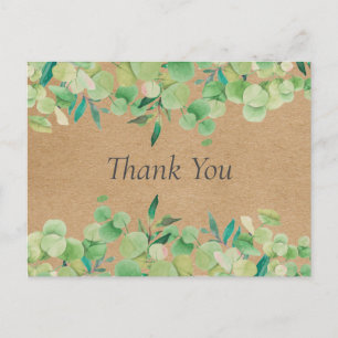 Carte Postale Rustic Kraft Feuilles d'Eucalyptus Entreprise Merc