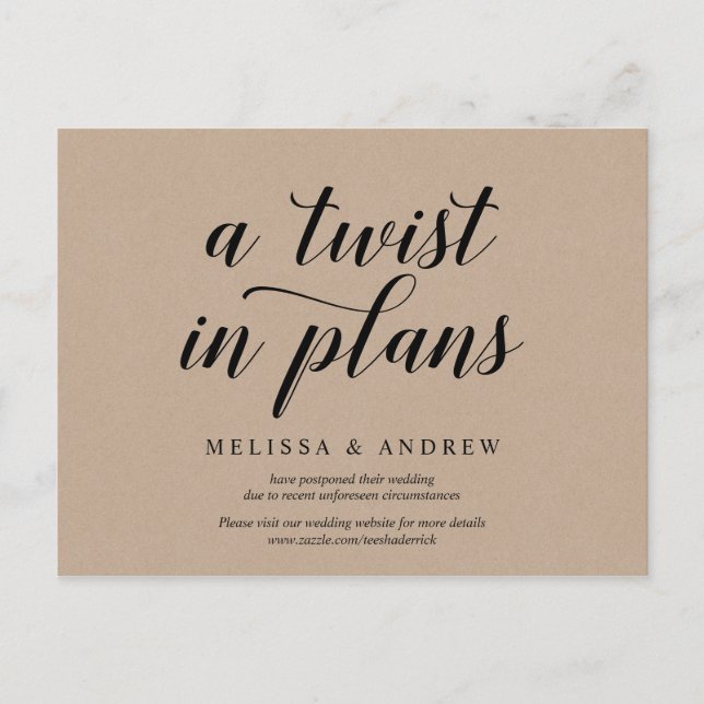 Carte Postale Rustic Kraft, Un rebondissement dans les plans, le (Devant)