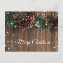 Rustic Wood Garland Cinnamon Salutation de Noël