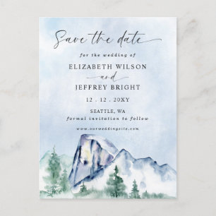 Carte Postale Rustique Aquarelle Montagnes Pine Enregistrer la d