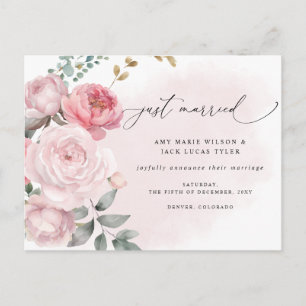 Carte Postale Rustique Botanique Blush Floral Mariage Faire-part