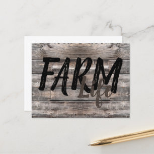 Carte Postale rustique chic FARM LIFE  