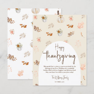 Carte Postale Rustique Elegant Automne Thanksgiving Salutation