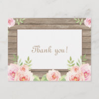 Rustique Floral vieux Mariage Merci