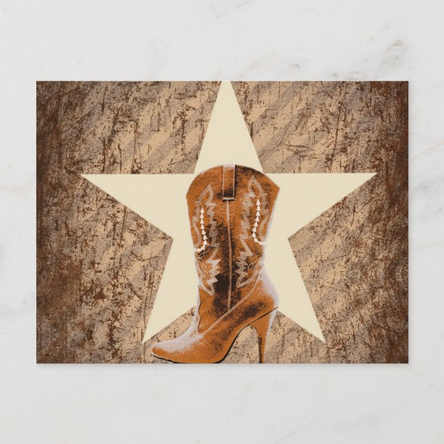 Carte Postale rustique texas étoile lone western pays cowgirl (Devant)