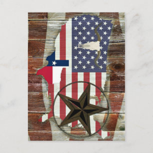 Carte Postale Rustique Texas Lone Star Texas Long Horn