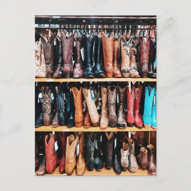 Carte Postale Rustique Western Pays Cowboy Bottes Photographie (Devant)