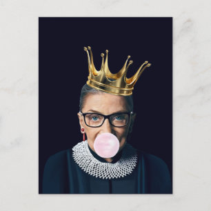 Carte Postale Ruth Ginsburg couronne d'or soufflage de la gomme 