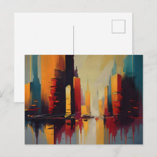 Carte Postale Rythme Vertical Urbain – Ville Abstraite