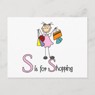 Carte Postale S est pour Shopping