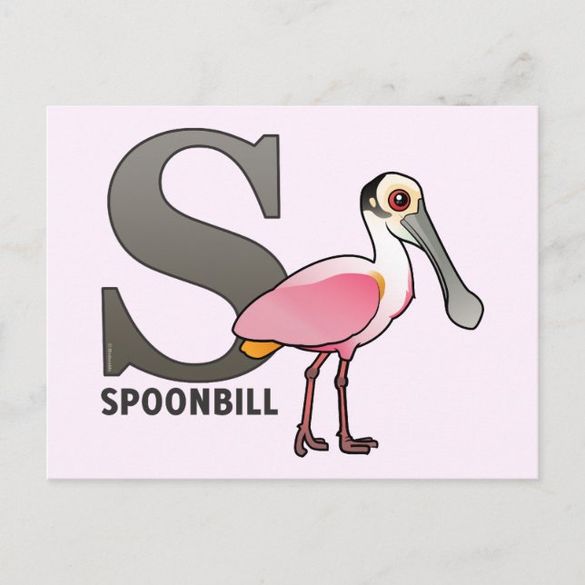 Carte Postale S est pour Spoonbill (Devant)