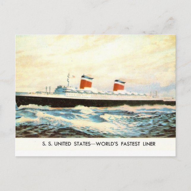 Carte Postale S.S. États-Unis - Projet American Liner (Devant)