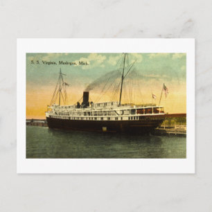 Carte Postale S.S. Virginie, Muskegon, Michigan