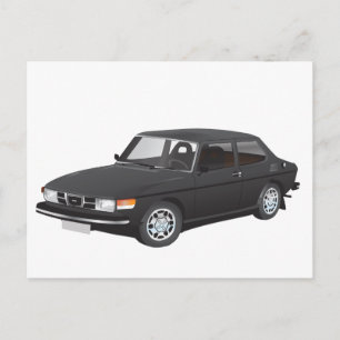 Carte Postale Saab 99 noir