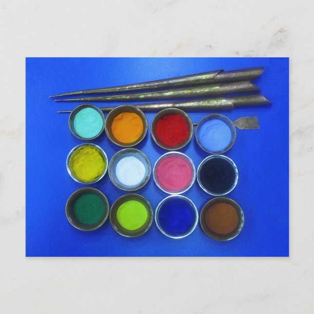 Carte Postale sable de couleur pour construire un mandala bouddh (Devant)