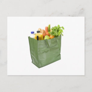 Carte Postale Sac de magasinage réutilisable plein d'épicerie