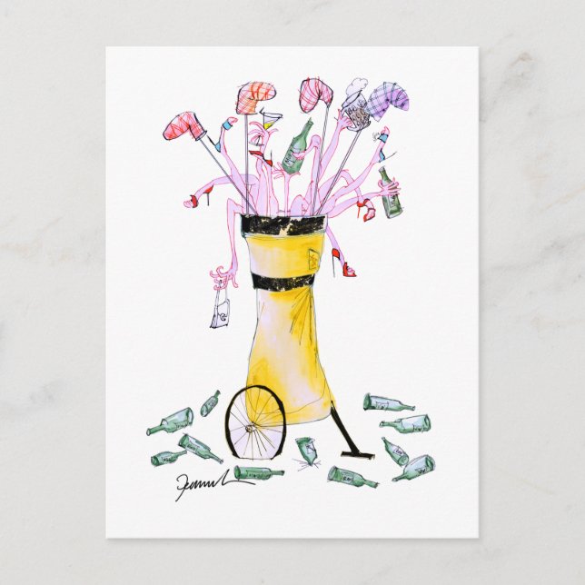 Carte Postale sac de partie de golf, fernandes élégants (Devant)