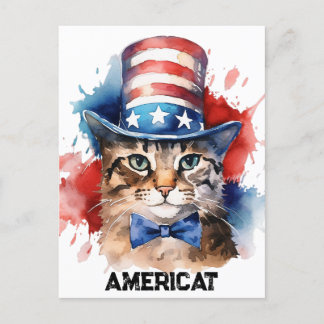 Carte Postale Sac tote chat américain patriotique, 4 juillet
