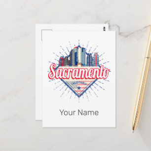 Carte Postale Sacramento California États-Unis Skyline USA