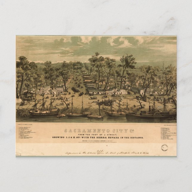 Carte Postale Sacramento, Californie (1850) (Devant)