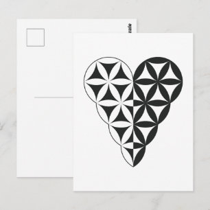 Carte Postale Sacred Heart - Coeur de vie, Dual-Wh/Bl.