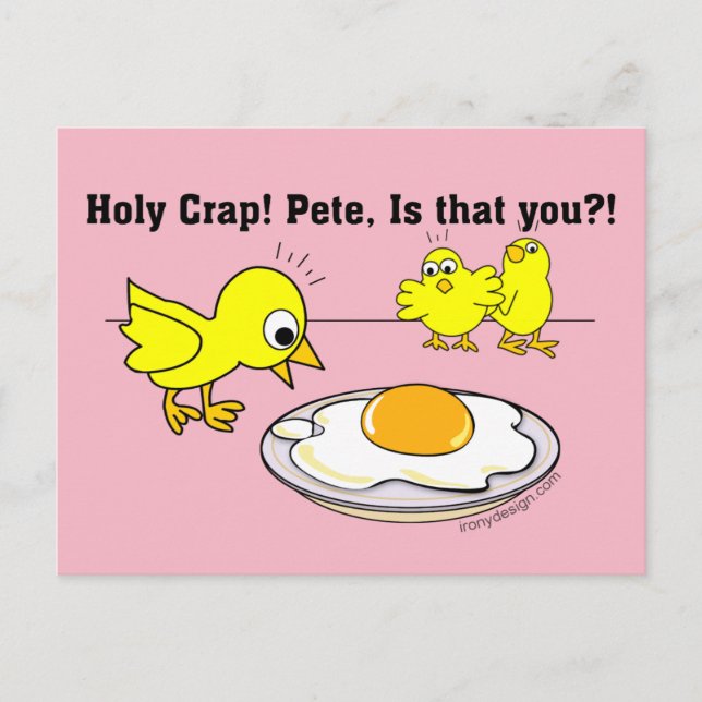 Carte Postale Sacrée merde ! Pete, c'est toi ? Rose (Devant)