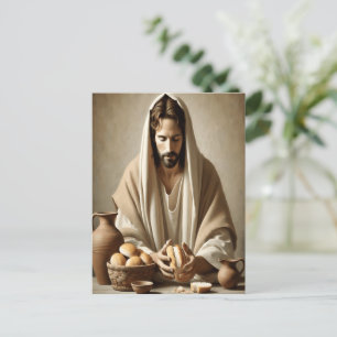 Carte Postale Sacrement divin : Jésus brise le pain