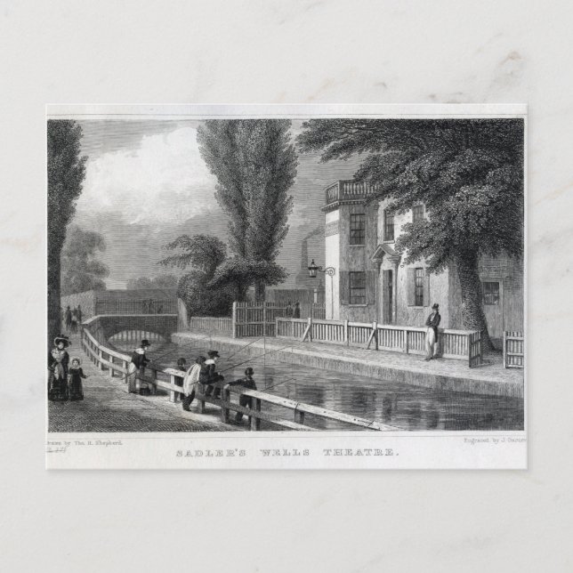 Carte Postale Sadler's Wells Theatre, gravé par J. Garner (Devant)