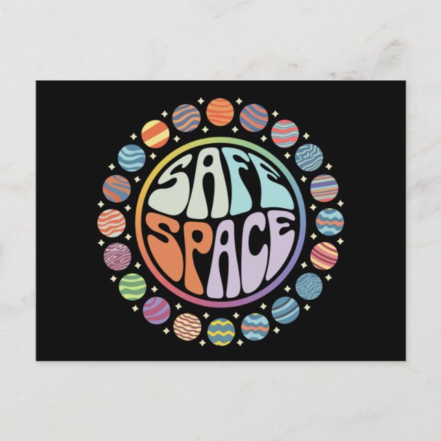Carte Postale Safe Space LGBTQ Friendly Fierté Soutien Fière All (Devant)