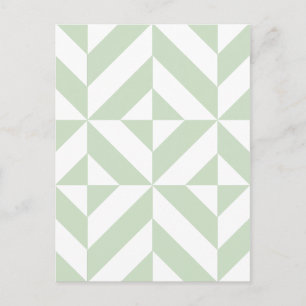 Carte Postale Sage Green Geometric Deco Cube Pattern