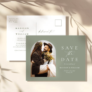 Carte Postale Sage Green Photo Arch Mariage Enregistrer La Date