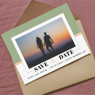 Carte Postale Sage vert et mariage pêche Enregistrer la photo Da