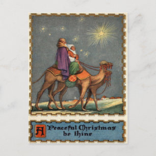 Carte Postale Sages suivant l'étoile jusqu'à Jésus