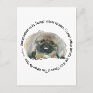 Carte Postale Sagesse du Pékinois - Éloge du Lord Byron
