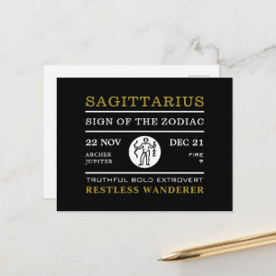 Carte Postale Sagittaire Signe du Zodiaque, Astrologique