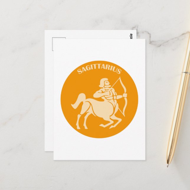 Carte Postale Sagittaire, Signe zodiaque, Horoscope, Astrologie (Devant/Arrière en situation)