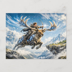 Carte Postale Sagittaire Zodiaque avec Guerrier montant un Majes