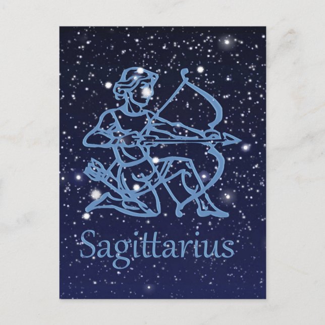 Carte Postale Sagittarius Constellation & Zodiac Signe avec étoi (Devant)