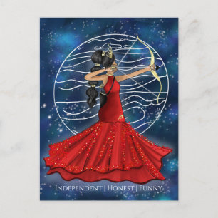 Carte Postale Sagittarius Déesse Féminine Avec Jupiter Planet