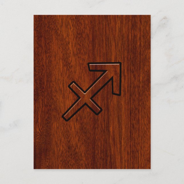 Carte Postale Sagittarius Zodiac Connexion style acajou (Devant)