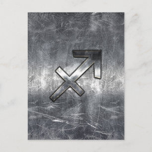 Carte Postale Sagittarius Zodiac Silver Distour Steel look