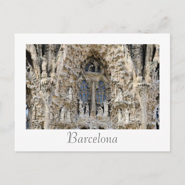 Carte Postale Sagrada Familia. Façade de la crèche. (Devant)