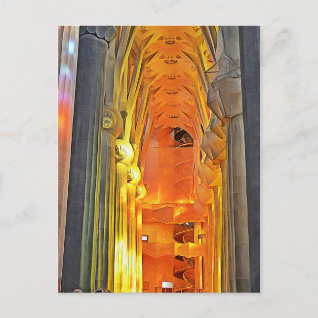 Carte Postale Sagrada Familia.Intérieur. Vue 1. (Devant)